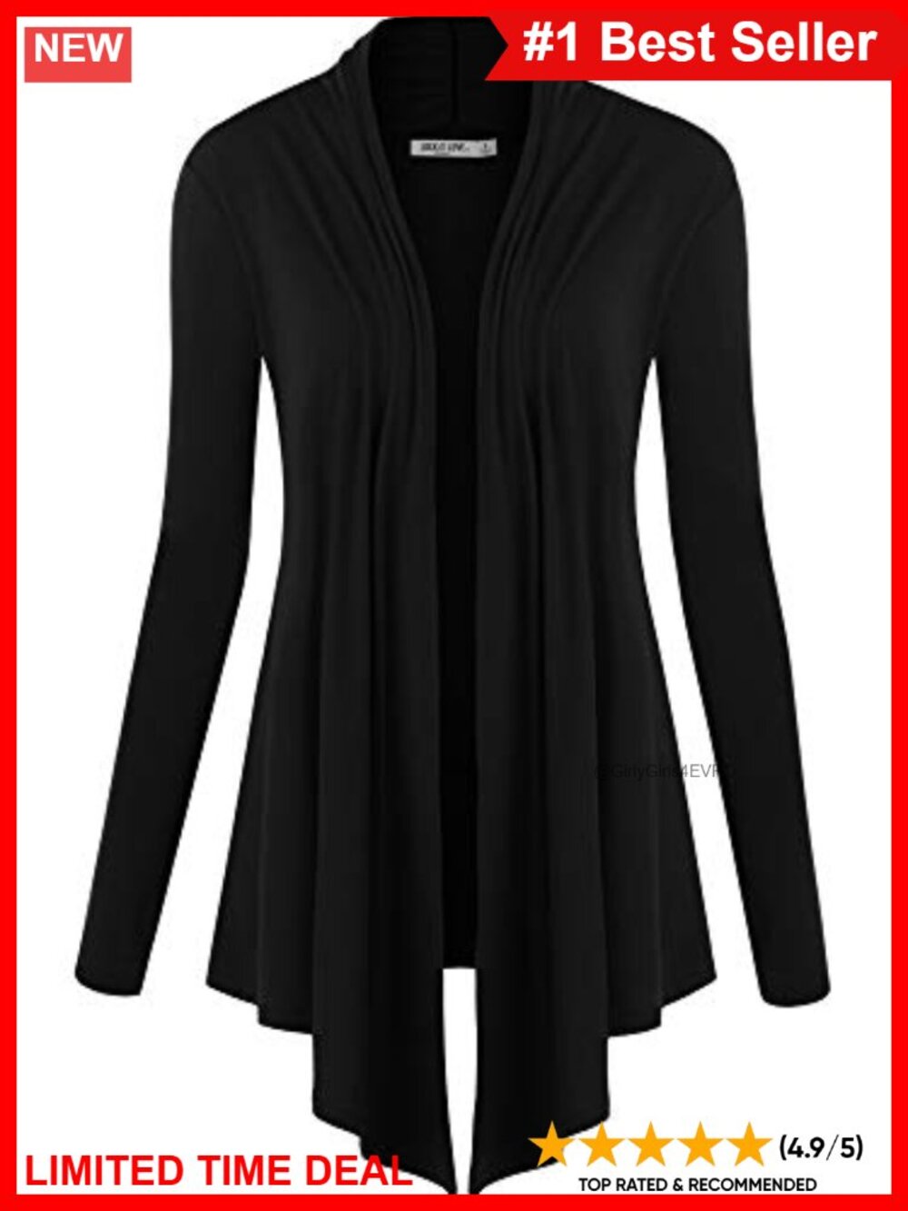Lightweight Draped Open Front Asymmetrical Hem Cardigan Duster Cover Up